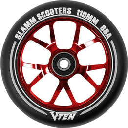 Slamm 110mm Alu Core V-Ten Wheel with Bearings - Red/Black