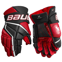 Bauer Vapor 3X Senior Hockey Gloves - Black / Red