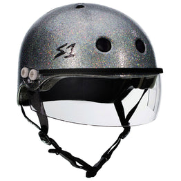 S1 Lifer Helmets inc Visor - Silver Glitter