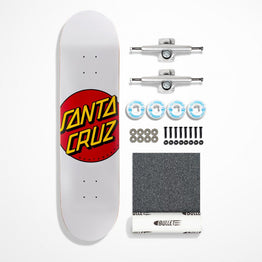 Santa Cruz Classic Dot Complete Skateboard Kit - White 8"