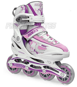 Roces Moody Girls 1.0 Adjustable Inline Skates - White Pink B STOCK