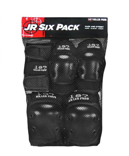 187 Killer Pads JR. Six Pack Set - Black