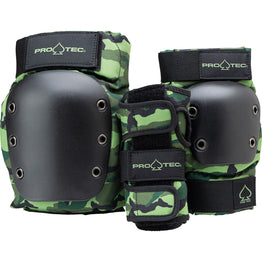 Pro-Tec Street Gear Junior 3 Pack Pad Set - Camo Green
