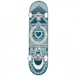 Blueprint Home Heart Complete Skateboard 8" - Navy / White