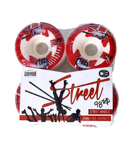 CIB Street Rollerskate Wheels Red/White 55mm/98a