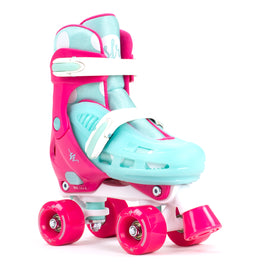 SFR Hurricane II Adjustable Quad Skates - Pink / Teal Blue