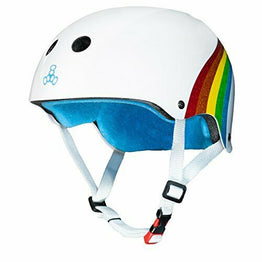 Triple Eight Certified Sweatsaver Helmet - White Sparkle Rainbow