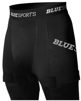 Blue Sports Compression Shorts With Cup - Senior