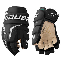 Bauer Supreme F50 Pro Senior Hockey Gloves - Black/White