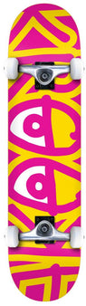 Krooked Team Big Eyes Complete Skateboard - Yellow/Pink