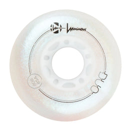 Luminous DUO LED Light Up Inline Skate Wheels - White Pearl 80mm/85a