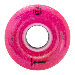 Luminous LED Light Up Roller Skate Wheel (4pk) - Pink Glitter - 58MM