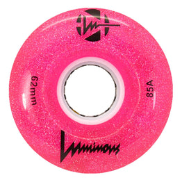 Luminous LED Light Up Roller Skate Wheels (4pk) 62MM - Pink Glitter