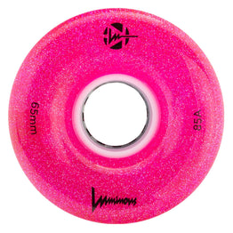 Luminous LED Light Up Roller Skate Wheels (4pk) 65MM - Pink Glitter