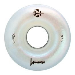 Luminous LED Light Up Roller Skate Wheels (4pk) 62MM - White Pearl