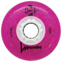 Luminous LED Light Up Inline Skate Wheels - Glitter Pink - 80mm
