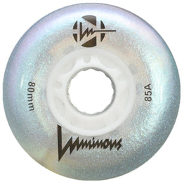 Luminous LED Light Up Inline Skate Wheels (4pk) - White Glitter