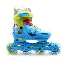 Roces Ply, Flash Kids Adjustable Inline Skates Sky Blue / Lime