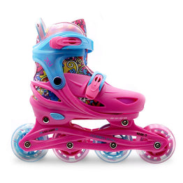 Roces Ply, Flash Kids Adjustable Inline Skates Fuchsia / Sky Blue
