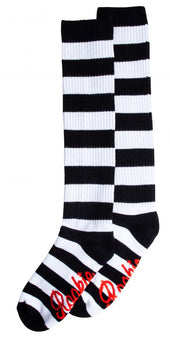 Rookie Knee High Stripe Sock - Black/White