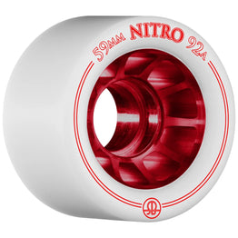 RollerBones Nitro Speed Series Wheels Red / White - 59mm/92a (8 pack)
