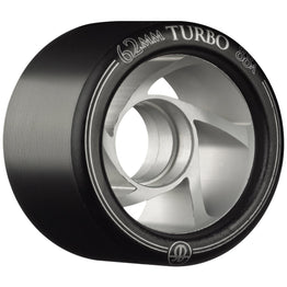 Rollerbones Turbo Alu Hub Roller Skate Wheels Black (8pk) - 62MM