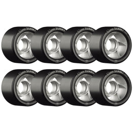 Rollerbones Turbo Alu Hub Roller Skate Wheels Black (8pk) - 62MM