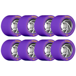 Rollerbones Turbo Alu Hub Roller Skate Wheels Purple (8pk) - 62MM