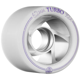 Rollerbones Turbo Alu Hub Roller Skate Wheels White (8pk) - 62MM