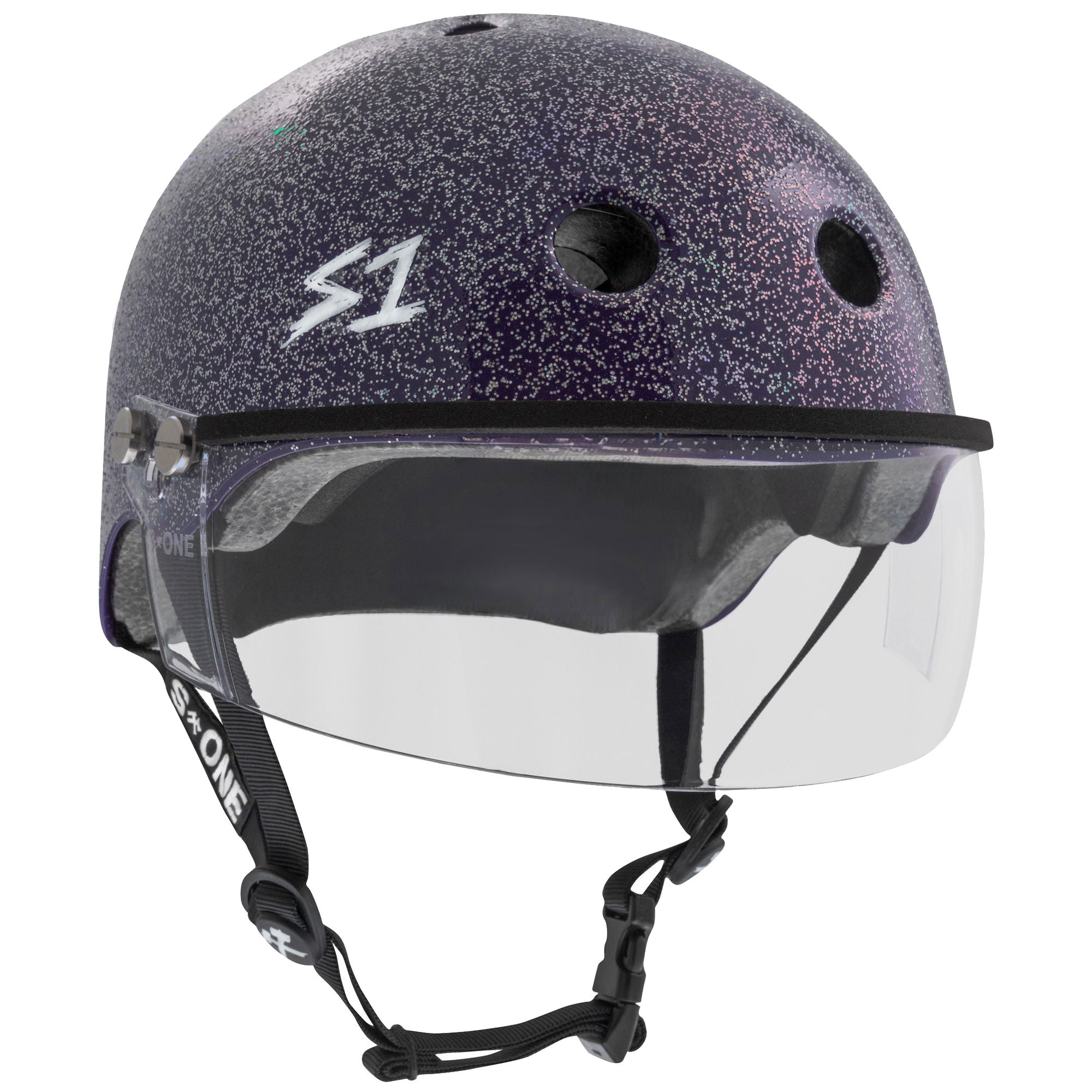 S1 Lifer Helmets inc Visor Purple Glitter