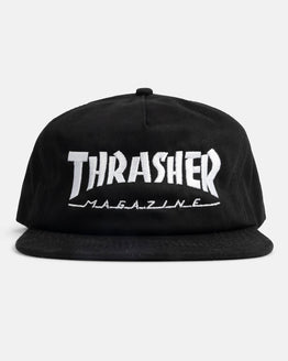 Thrasher Mag Logo Snapback Cap - Black/White