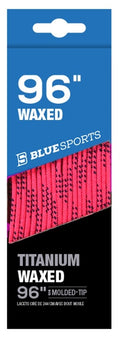 Blue Sports Titanium Waxed Laces Neon Pink