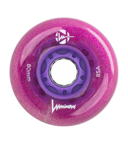 Luminous LED Light Up Inline Skate Wheels - Purple Haze - 80mm