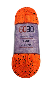 6030 Sports Non Waxed Hockey Laces - Neon Orange