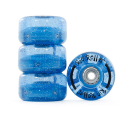Rio Roller Flashing Light Up Roller Skate Wheels - Glitter Blue