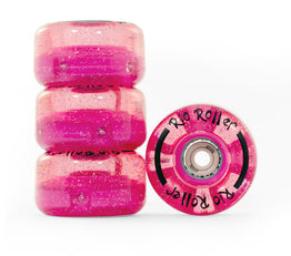 Rio Roller Flashing Light Up Roller Skate Wheels - Glitter Pink