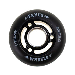 Famus CJ Wellsmore Pro Metal Core Aggressive Inline Skate Wheels 64mm/92A - Black/Silver