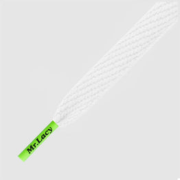 Mr Lacy Flatties - White / Neon Green Tip