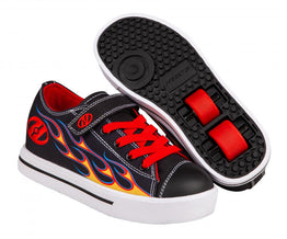 Heelys Snazzy X2 Shoes - Black/Yellow/Red Flame