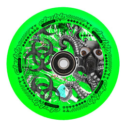Chubby Toxic Lab 110mm Scooter Wheels (Pair) - Neon Green