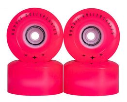 Rookie LED Flashing Rollerskate Wheels - Clear Pink