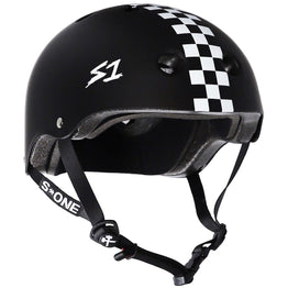 S1 Lifer Helmet - Matt Black with White Checker