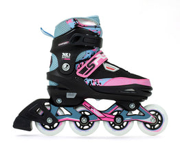 SFR Pixel Kids Adjustable Inline Skates - Blue/Pink