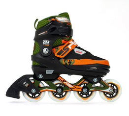 SFR Pixel Kids Adjustable Inline Skates - Green/Orange