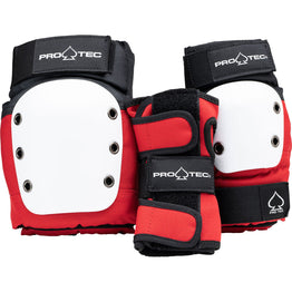 Pro-Tec Street Gear Junior 3 Pack Pad Set - Red/White/Black