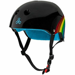 Triple Eight Certified Sweatsaver Helmet - Black Sparkle Rainbow