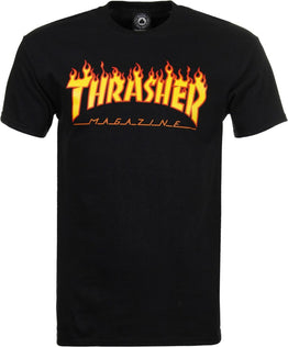 Thrasher T-Shirt Flame Logo - Black