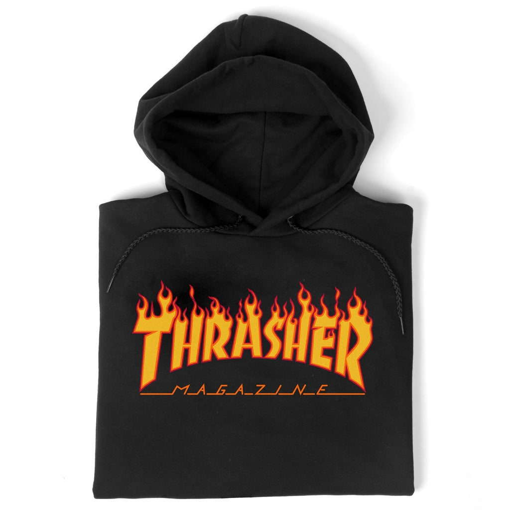 Thrasher Flame Logo Hoody - Black Yellow – Proline Skates