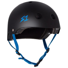 S1 Lifer Helmet - Matt Black W/Cyan Strap