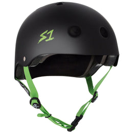 S1 Lifer Helmet - Matt Black W/Green Strap